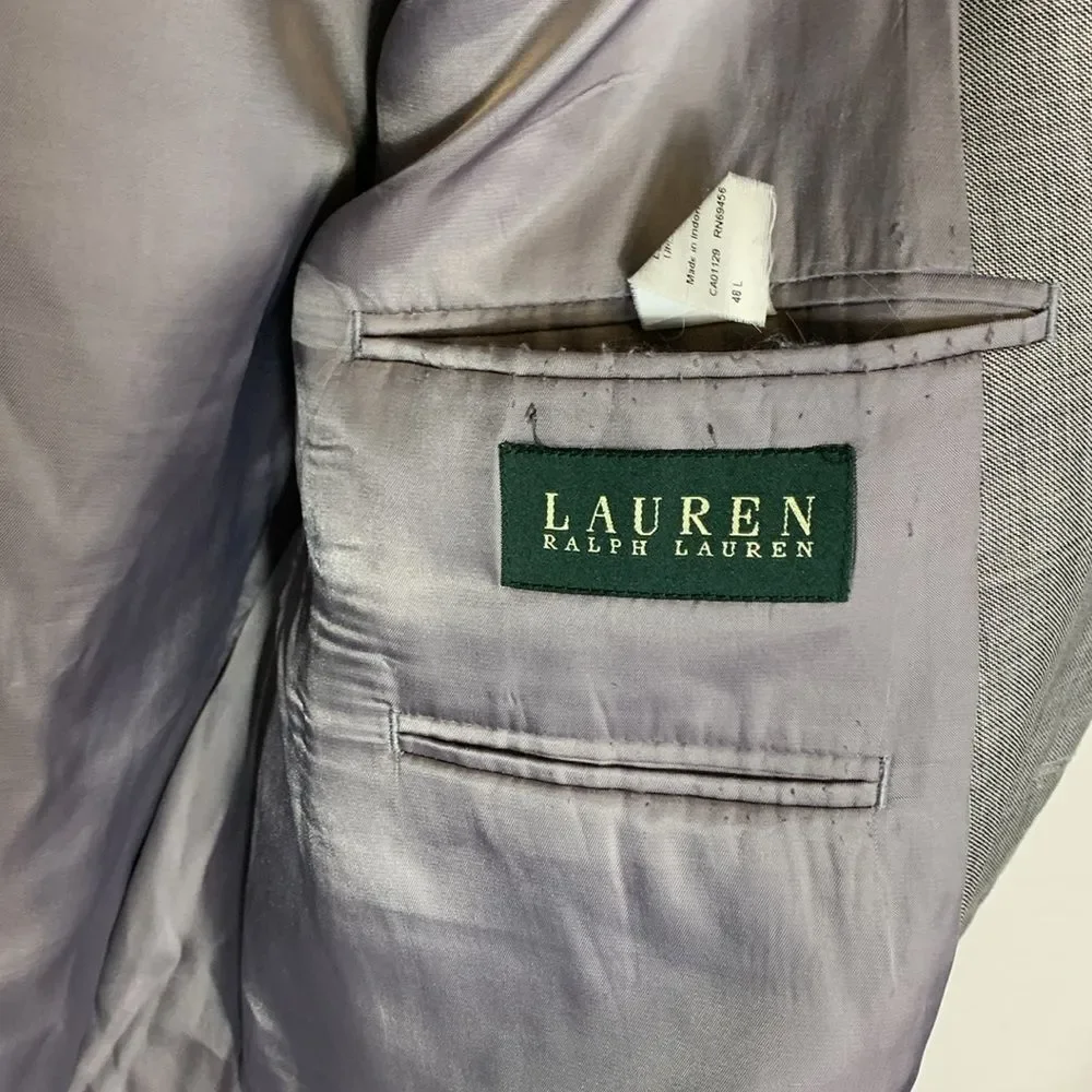 Lauren Ralph Lauren Men's Gray Wool Two Button Classic Sports Coat Size 48L
